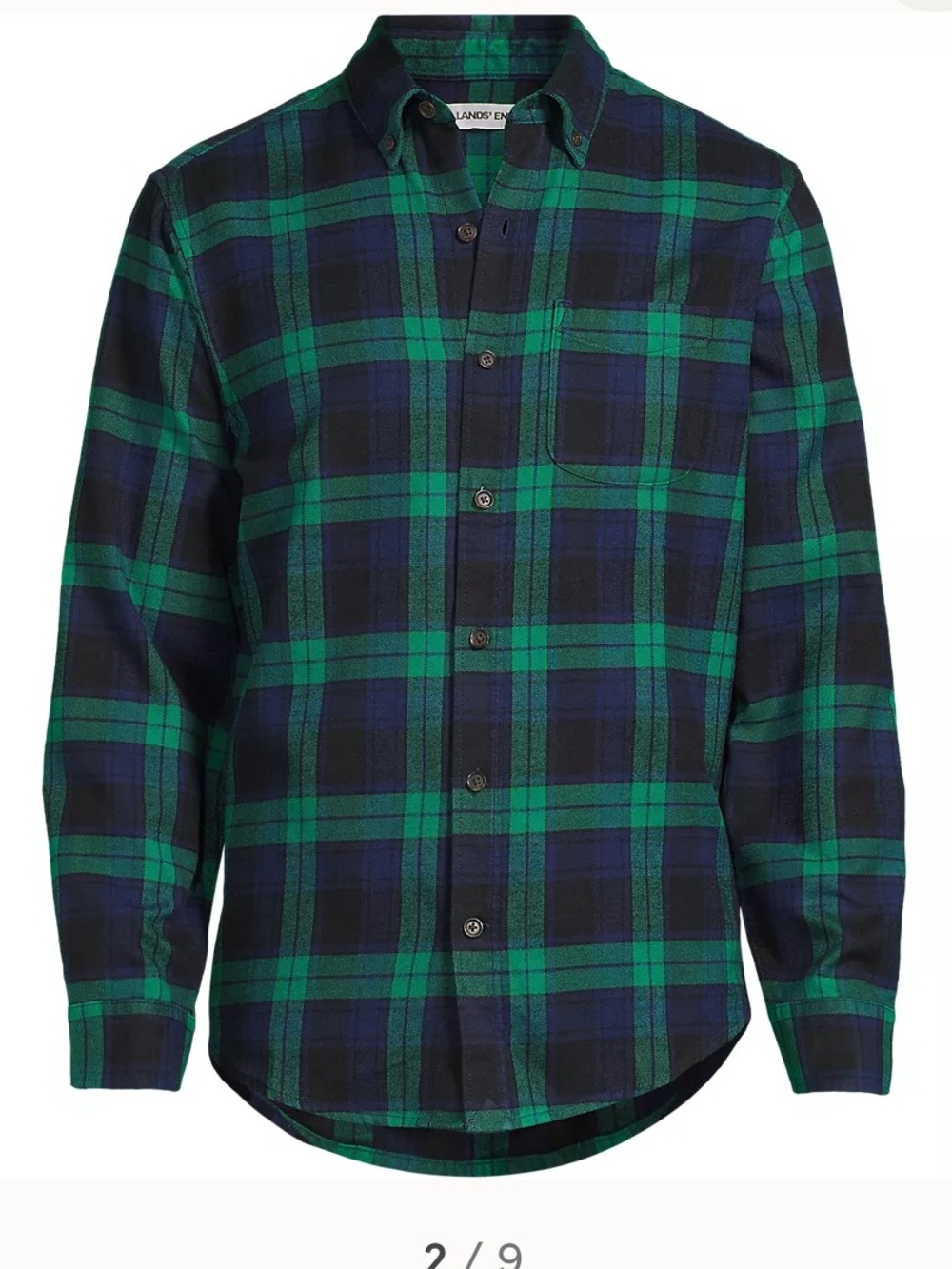 Lands' End Tailored Fit Plaid Button-Down Shirt